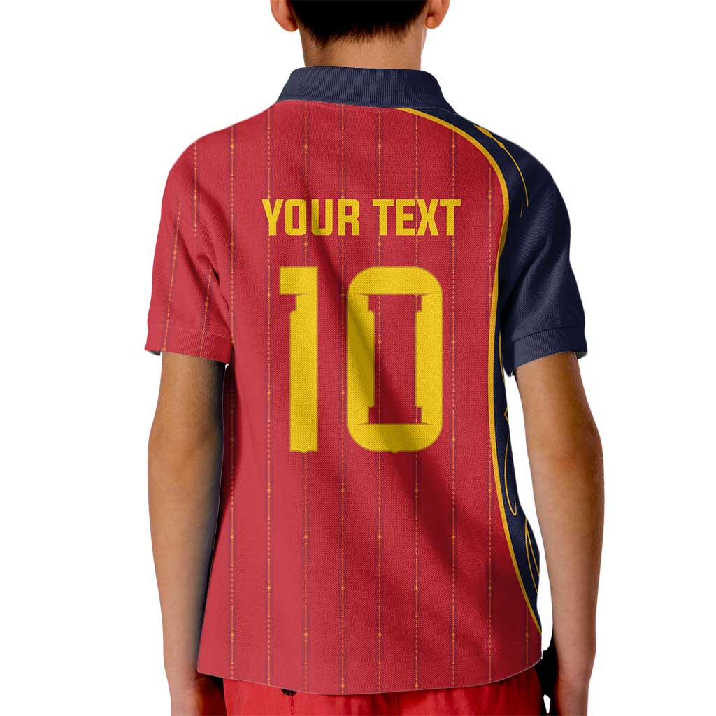 Custom Spain Football Kid Polo Shirt Sporty Style-Royal Vibe