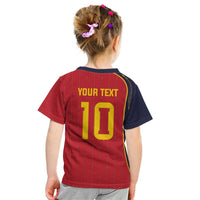 Custom Spain Football Kid T Shirt Sporty Style-Royal Vibe