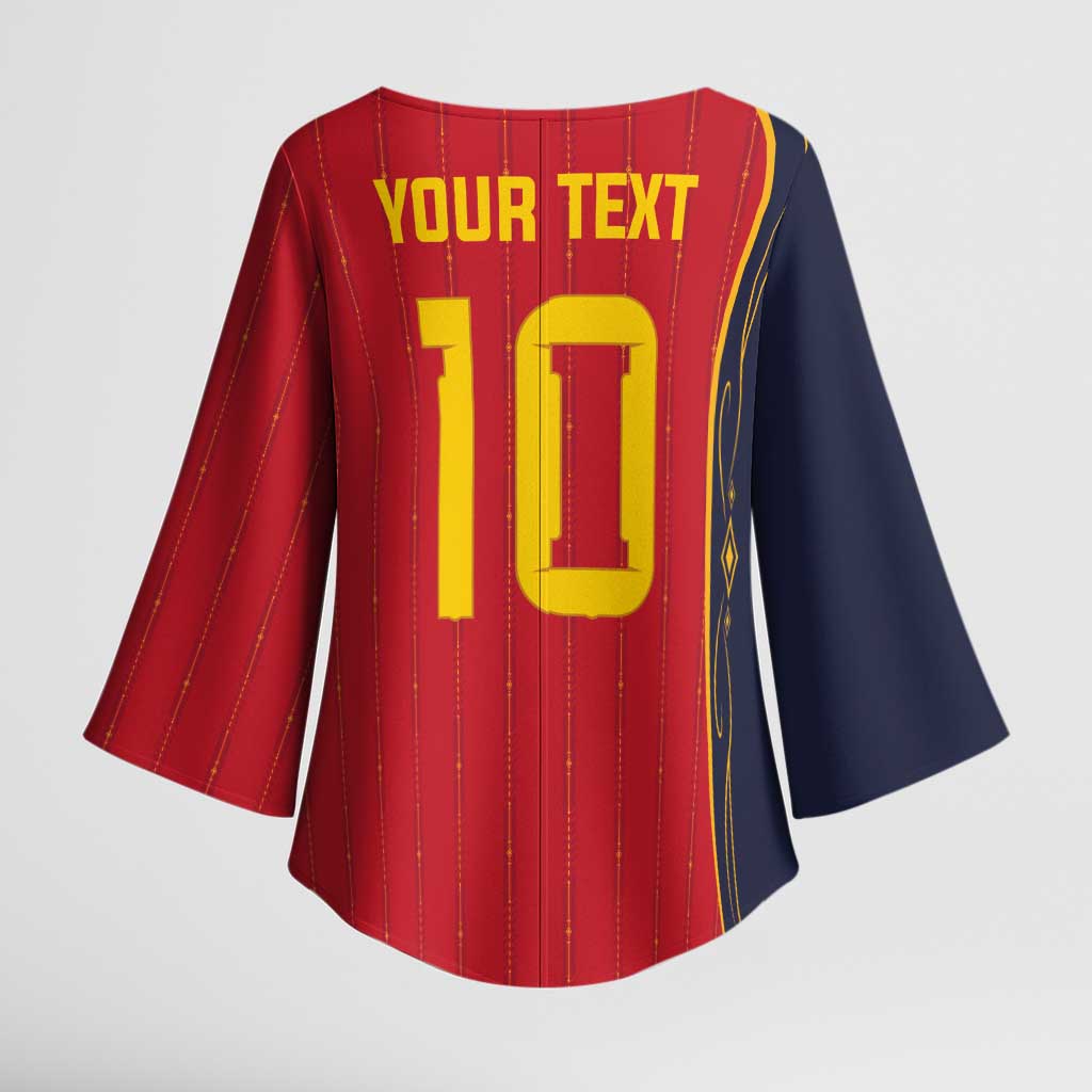 Custom Spain Football Kimono Sleeve Blouse Sporty Style-Royal Vibe