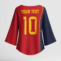 Custom Spain Football Kimono Sleeve Blouse Sporty Style-Royal Vibe