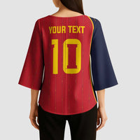 Custom Spain Football Kimono Sleeve Blouse Sporty Style-Royal Vibe