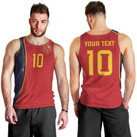 Custom Spain Football Men Tank Top Sporty Style-Royal Vibe