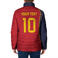 Custom Spain Football Padded Jacket Sporty Style-Royal Vibe