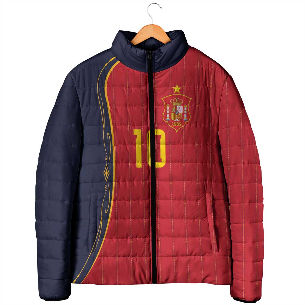 Custom Spain Football Padded Jacket Sporty Style-Royal Vibe