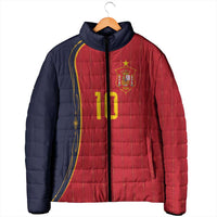 Custom Spain Football Padded Jacket Sporty Style-Royal Vibe