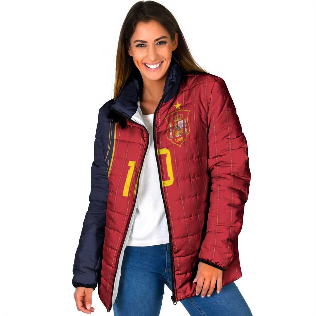 Custom Spain Football Padded Jacket Sporty Style-Royal Vibe