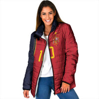 Custom Spain Football Padded Jacket Sporty Style-Royal Vibe
