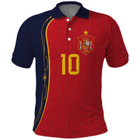 Custom Spain Football Polo Shirt Sporty Style-Royal Vibe