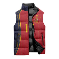 Custom Spain Football Sleeveless Puffer Jacket Sporty Style-Royal Vibe