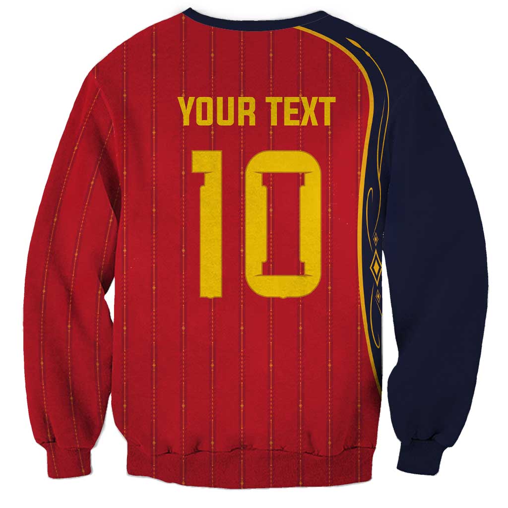 Custom Spain Football Sweatshirt Sporty Style-Royal Vibe