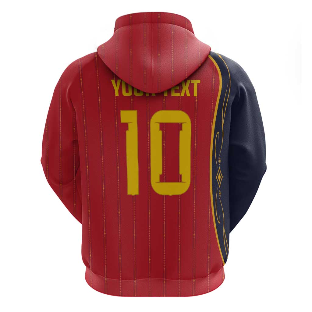 Custom Spain Football Zip Hoodie Sporty Style-Royal Vibe