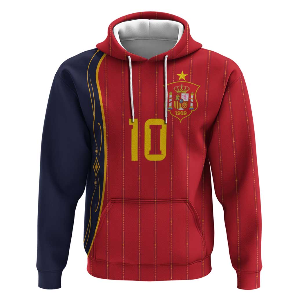 Custom Spain Football Zip Hoodie Sporty Style-Royal Vibe