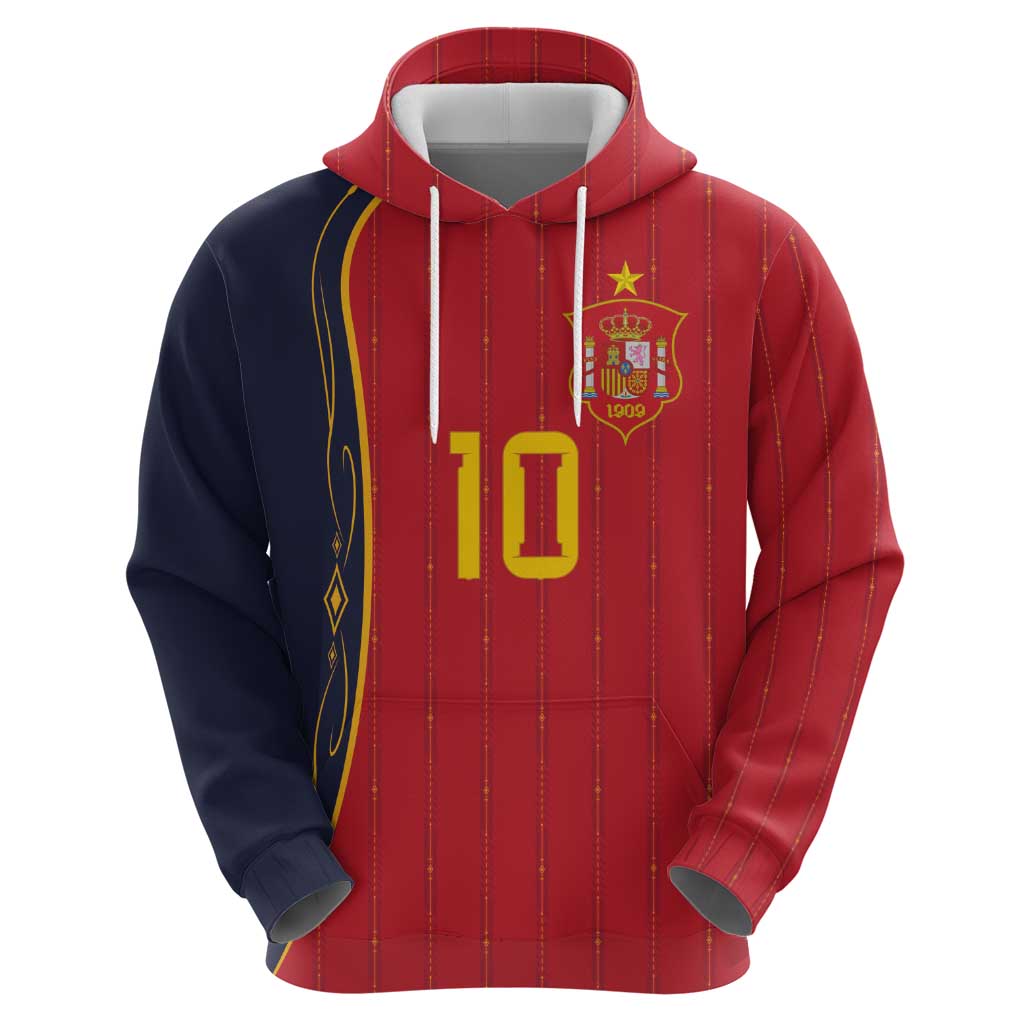 Custom Spain Football Zip Hoodie Sporty Style-Royal Vibe