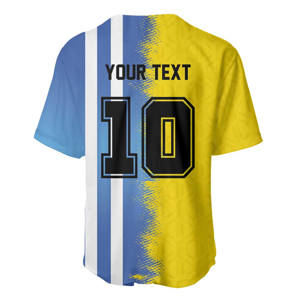 Custom Argentina and Brazil Football Mashup Baseball Jersey La Albiceleste and Selecao