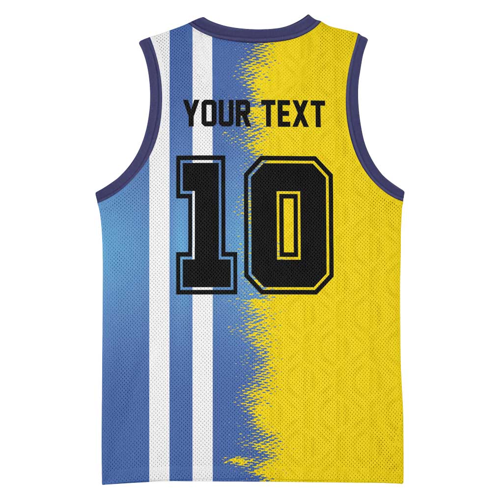 Custom Argentina and Brazil Football Mashup Basketball Jersey La Albiceleste and Selecao