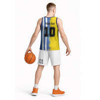 Custom Argentina and Brazil Football Mashup Basketball Jersey La Albiceleste and Selecao