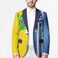 Custom Argentina and Brazil Football Mashup Blazer La Albiceleste and Selecao