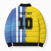 Custom Argentina and Brazil Football Mashup Bomber Puffer Jacket La Albiceleste and Selecao