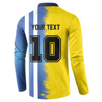 Custom Argentina and Brazil Football Mashup Button Sweatshirt La Albiceleste and Selecao