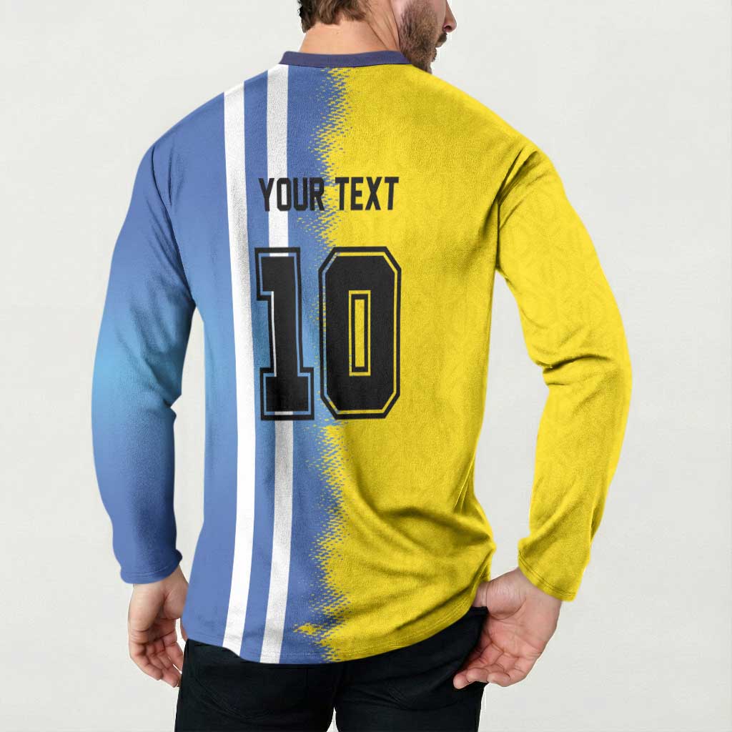 Custom Argentina and Brazil Football Mashup Button Sweatshirt La Albiceleste and Selecao