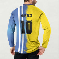 Custom Argentina and Brazil Football Mashup Button Sweatshirt La Albiceleste and Selecao