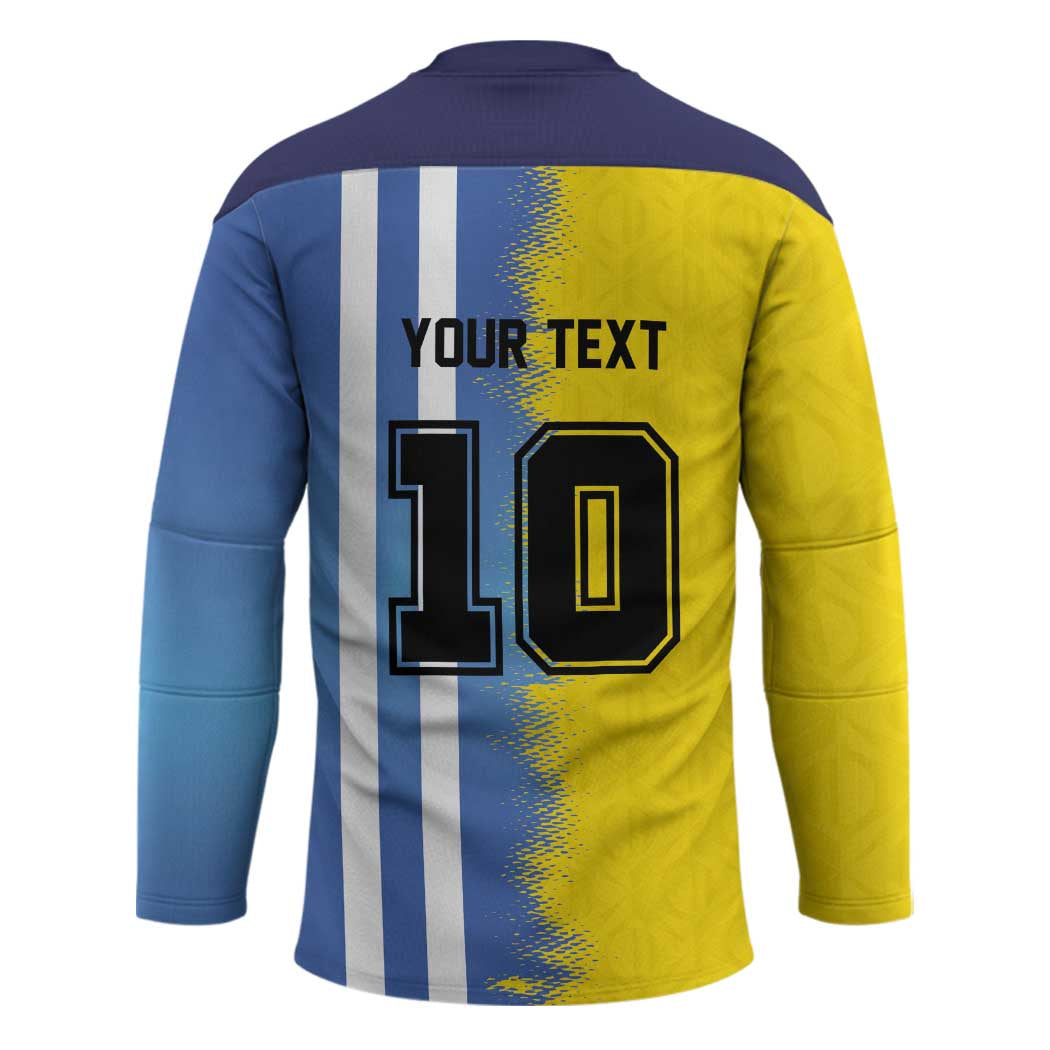 Custom Argentina and Brazil Football Mashup Hockey Jersey La Albiceleste and Selecao