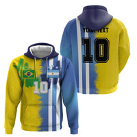 Custom Argentina and Brazil Football Mashup Hoodie La Albiceleste and Selecao