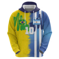 Custom Argentina and Brazil Football Mashup Hoodie La Albiceleste and Selecao