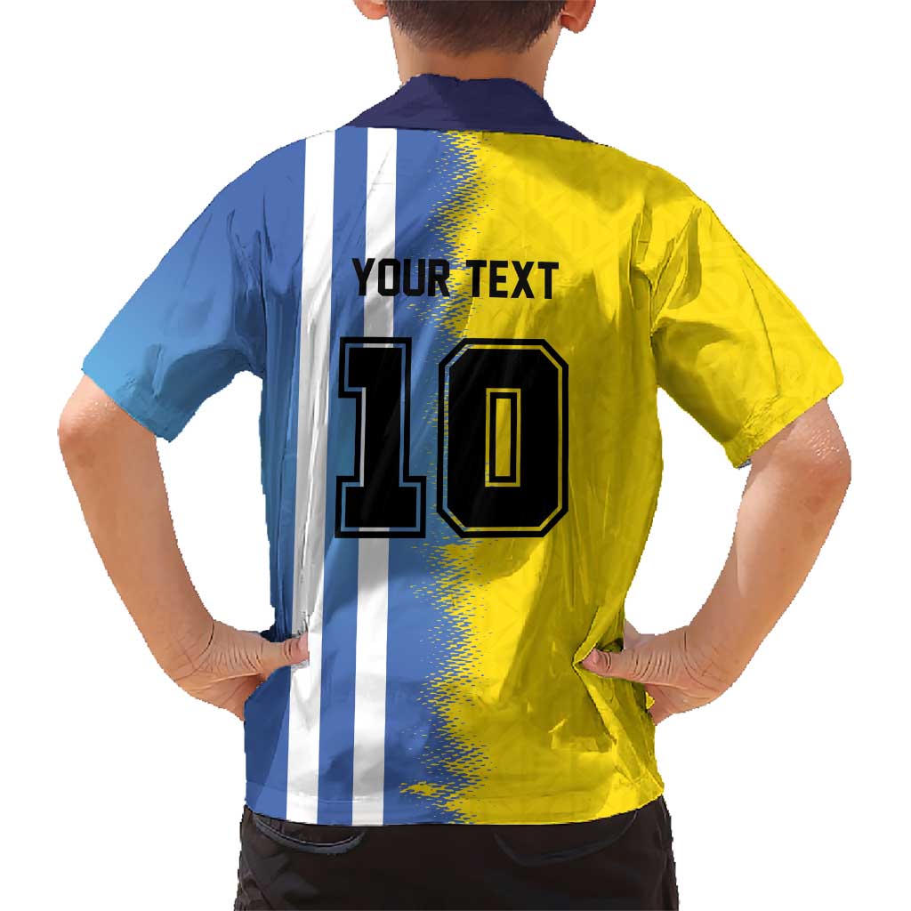 Custom Argentina and Brazil Football Mashup Kid Hawaiian Shirt La Albiceleste and Selecao