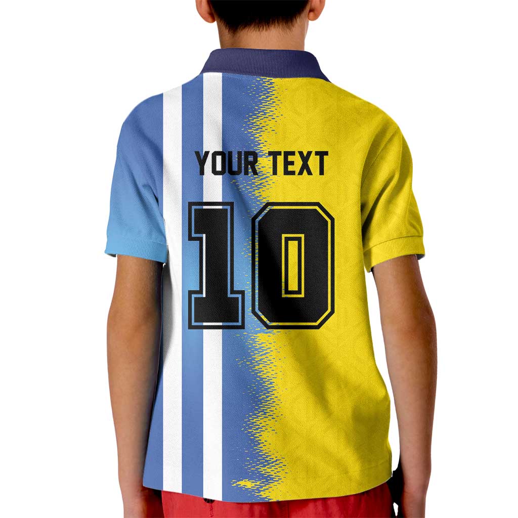 Custom Argentina and Brazil Football Mashup Kid Polo Shirt La Albiceleste and Selecao