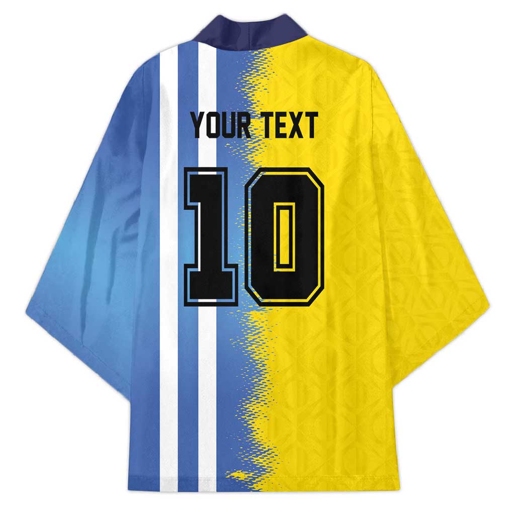 Custom Argentina and Brazil Football Mashup Kimono La Albiceleste and Selecao