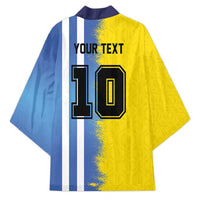 Custom Argentina and Brazil Football Mashup Kimono La Albiceleste and Selecao