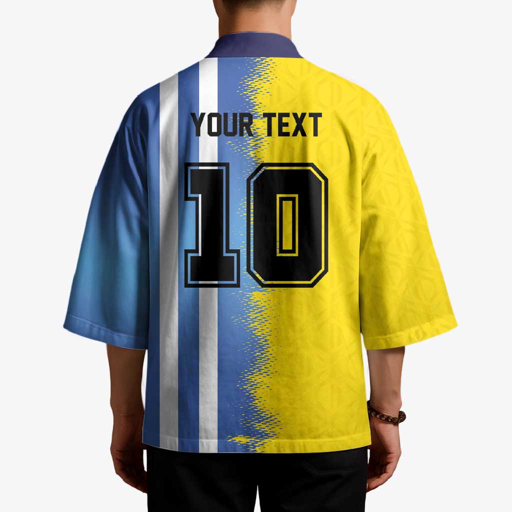 Custom Argentina and Brazil Football Mashup Kimono La Albiceleste and Selecao