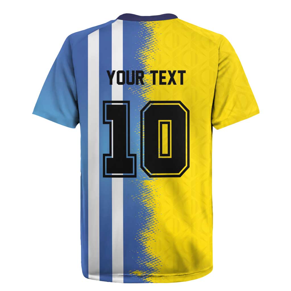 Custom Argentina and Brazil Football Mashup Rugby Jersey La Albiceleste and Selecao