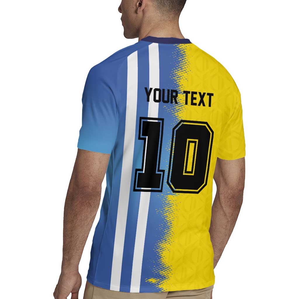 Custom Argentina and Brazil Football Mashup Rugby Jersey La Albiceleste and Selecao