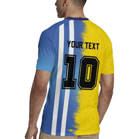 Custom Argentina and Brazil Football Mashup Rugby Jersey La Albiceleste and Selecao