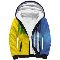Custom Argentina and Brazil Football Mashup Sherpa Hoodie La Albiceleste and Selecao