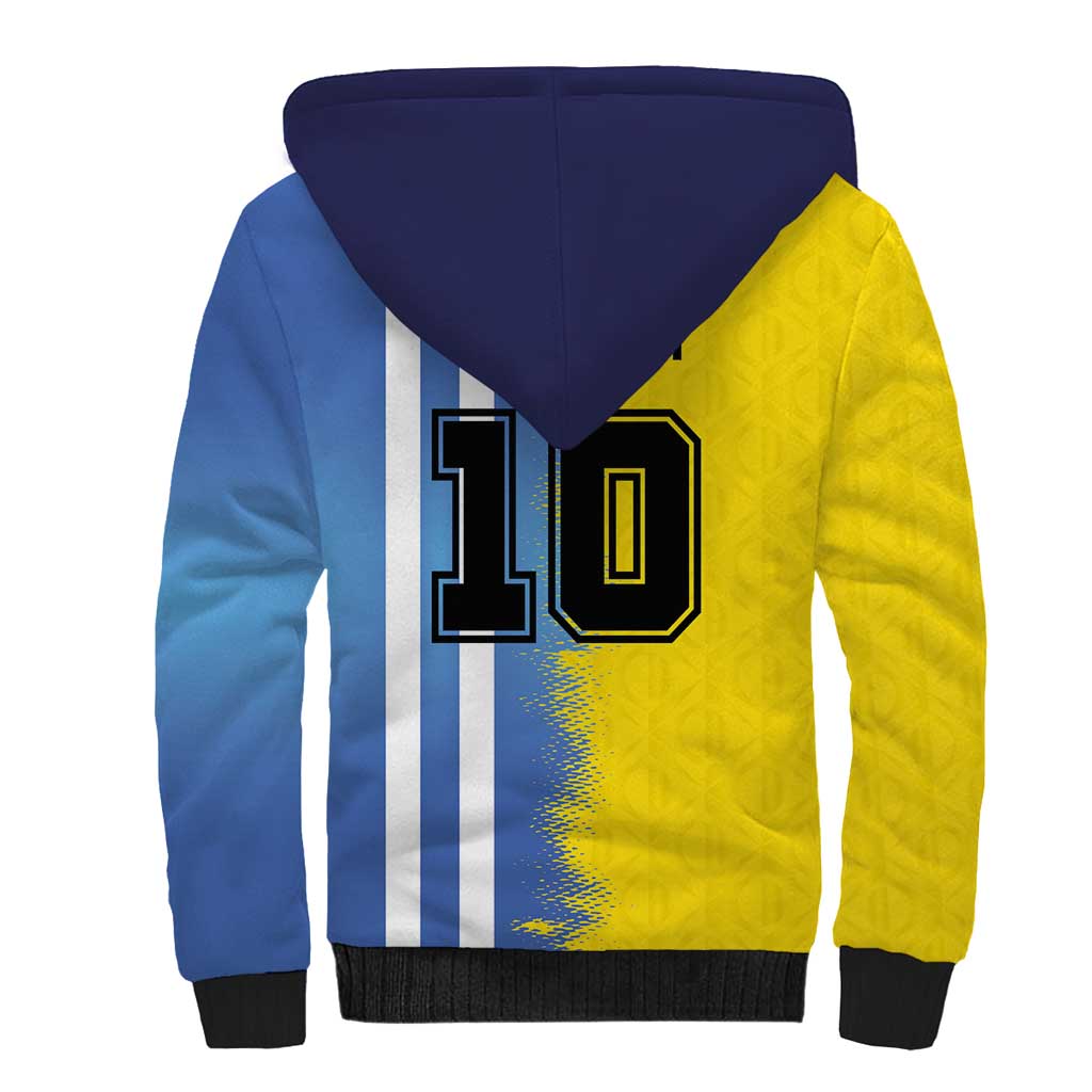 Custom Argentina and Brazil Football Mashup Sherpa Hoodie La Albiceleste and Selecao