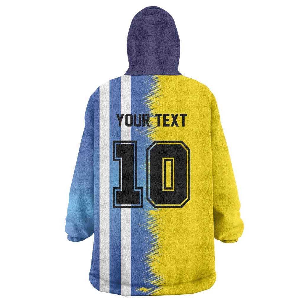 Custom Argentina and Brazil Football Mashup Wearable Blanket Hoodie La Albiceleste and Selecao