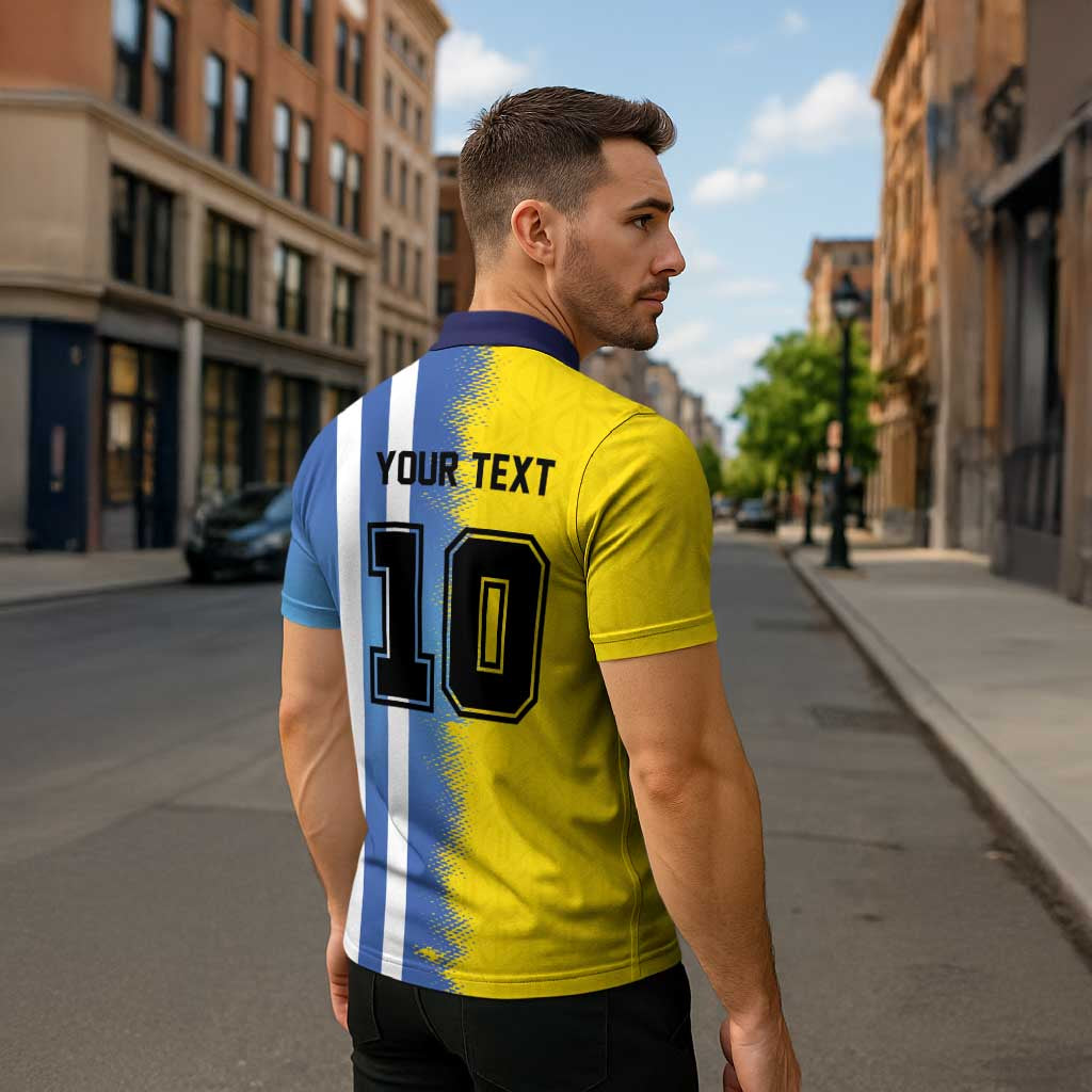 Custom Argentina and Brazil Football Mashup Zipper Polo Shirt La Albiceleste and Selecao