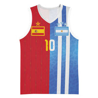 Custom Argentina and Spain Football Mashup Basketball Jersey Final 2026