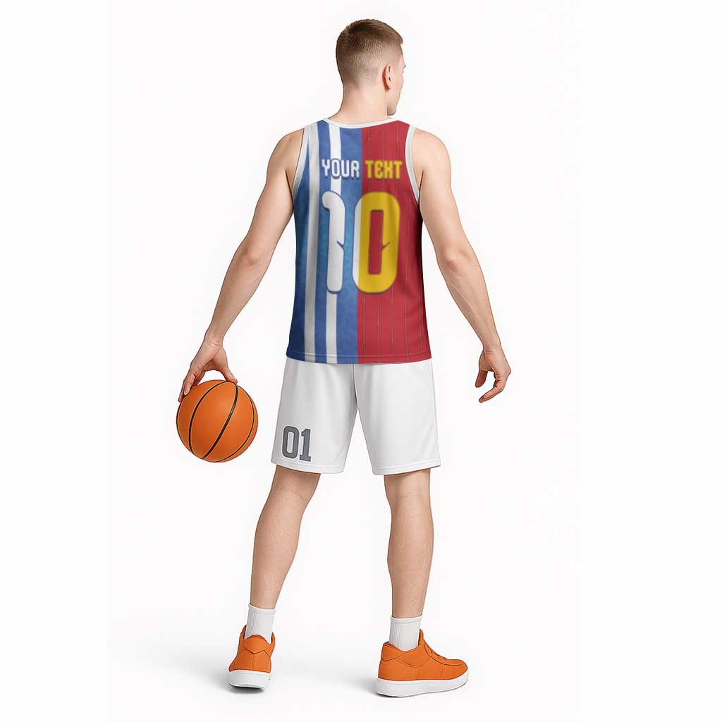 Custom Argentina and Spain Football Mashup Basketball Jersey Final 2026