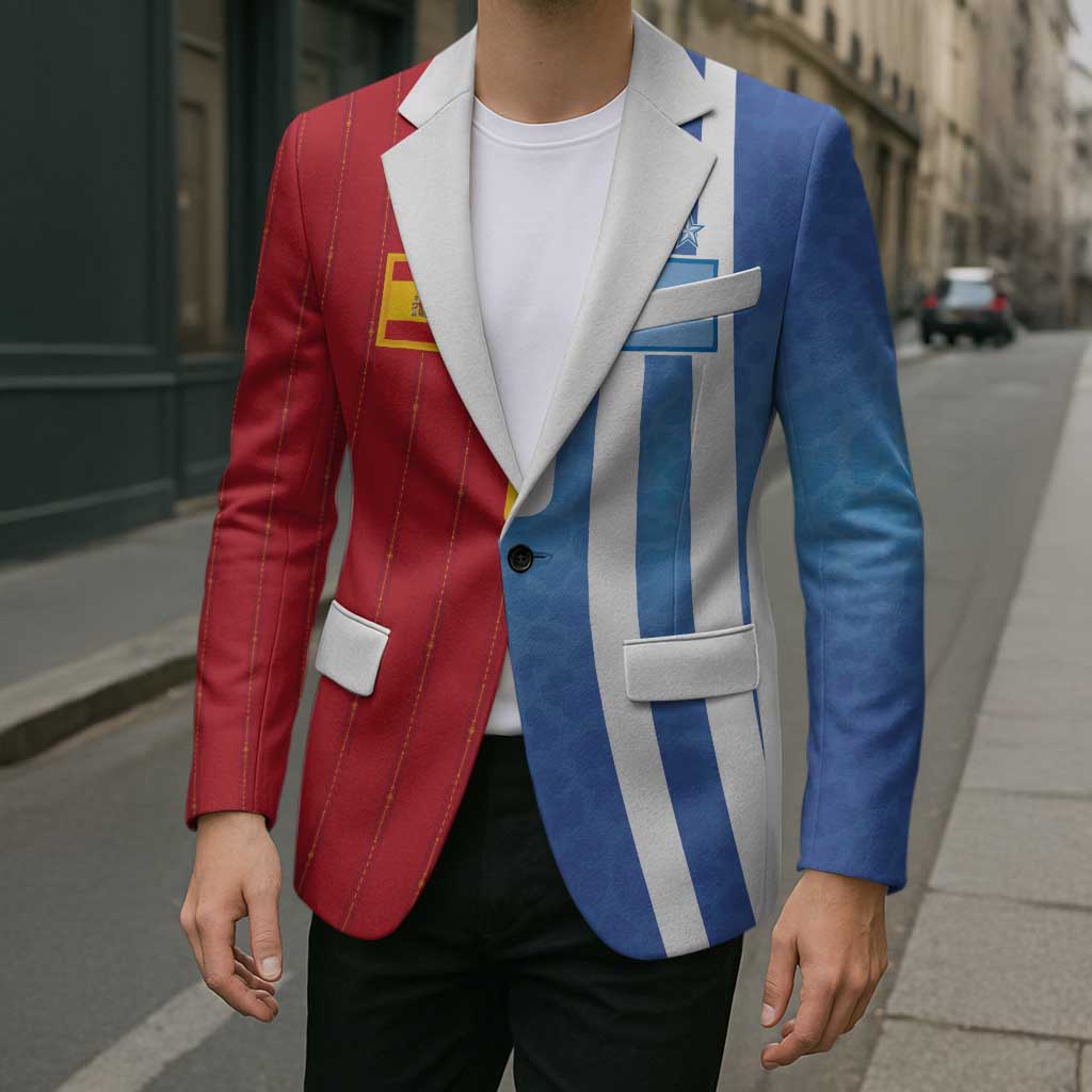 Custom Argentina and Spain Football Mashup Blazer Final 2026