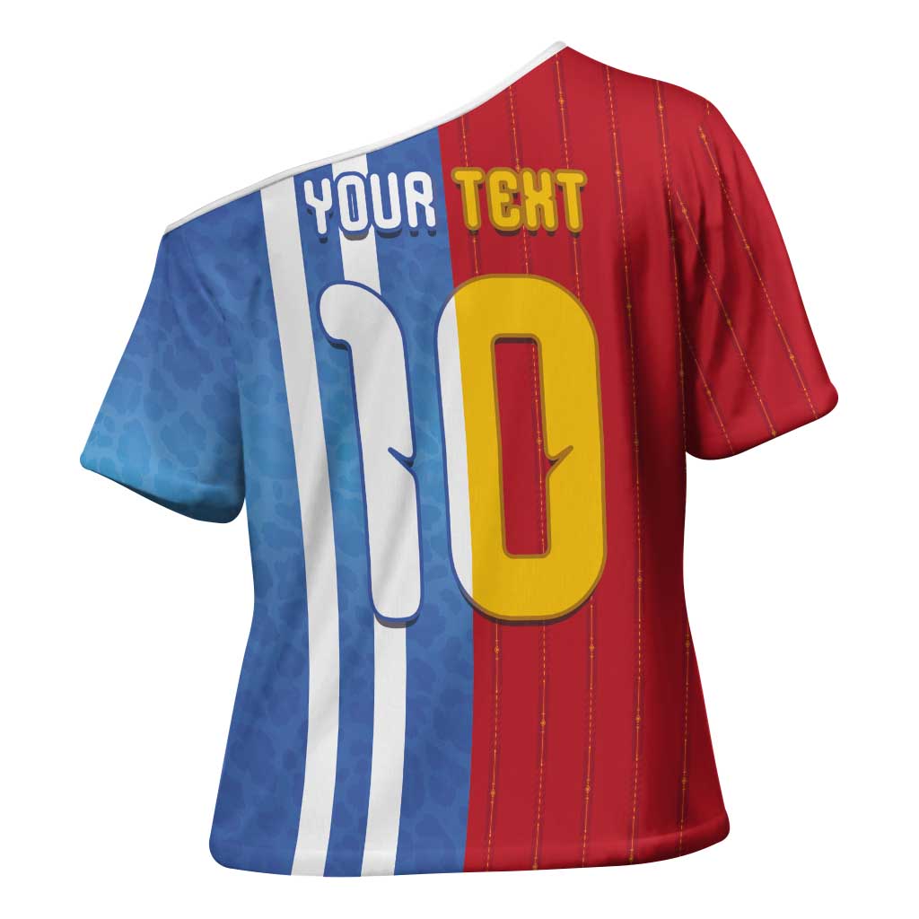 Custom Argentina and Spain Football Mashup Cross Shoulder Shirt Final 2026