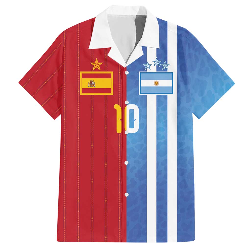 Custom Argentina and Spain Football Mashup Hawaiian Shirt Final 2026