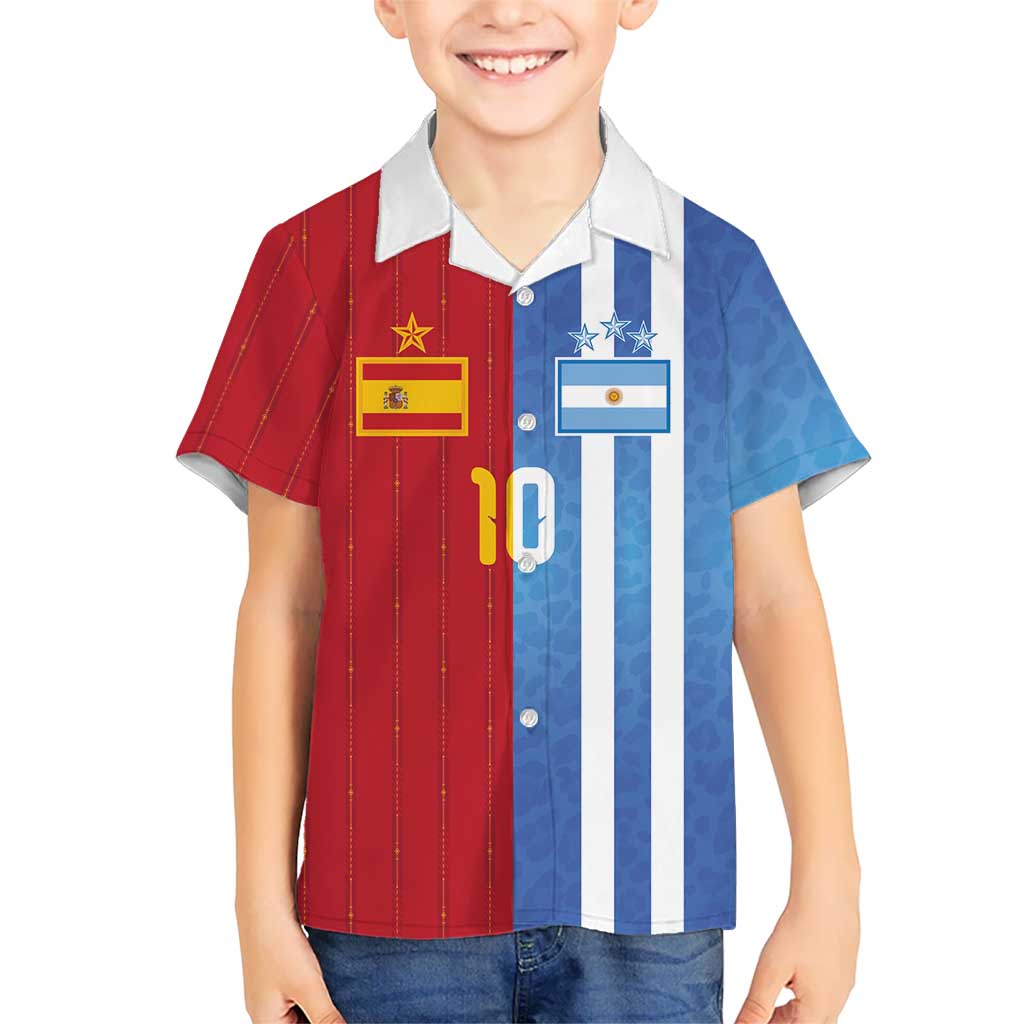 Custom Argentina and Spain Football Mashup Hawaiian Shirt Final 2026