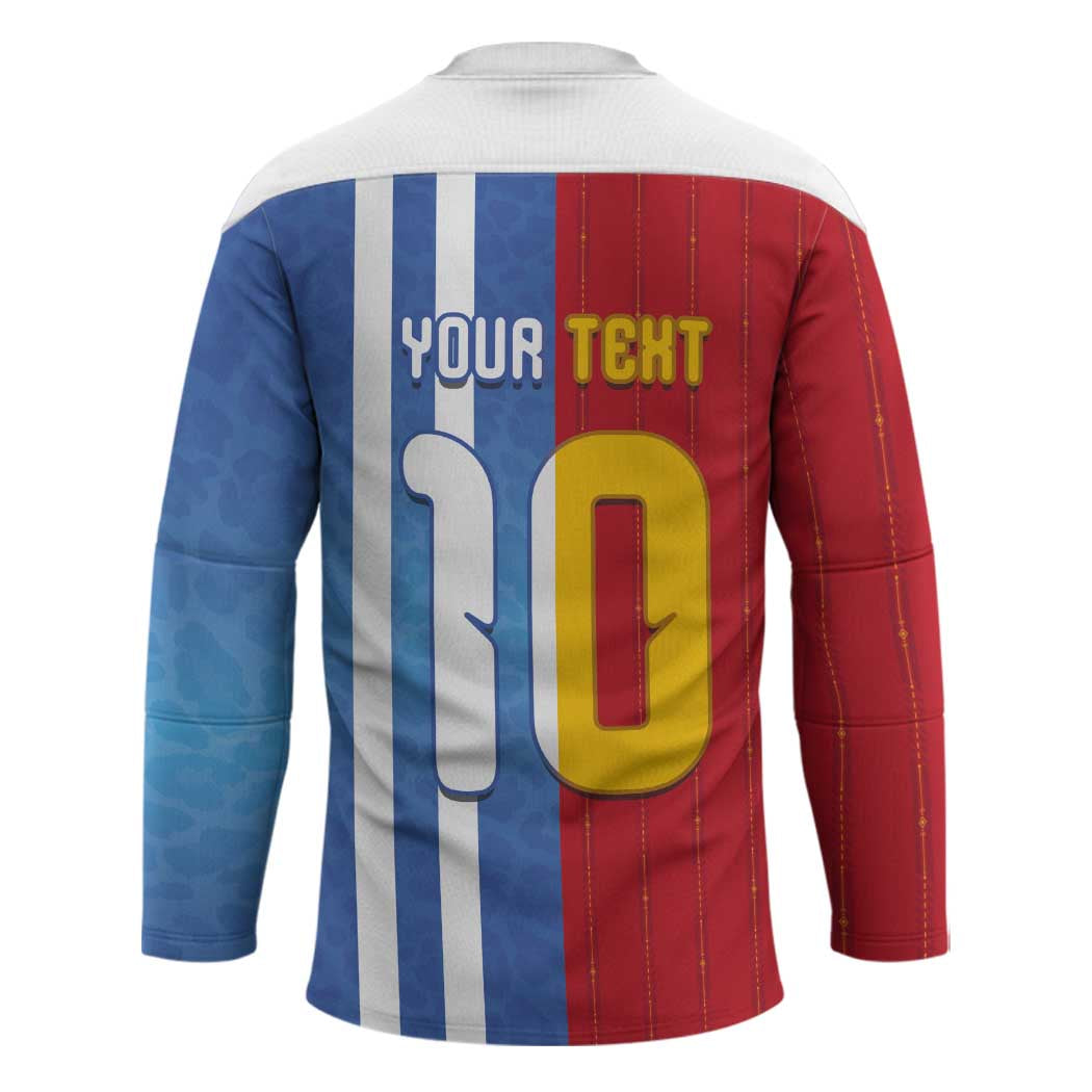 Custom Argentina and Spain Football Mashup Hockey Jersey Final 2026