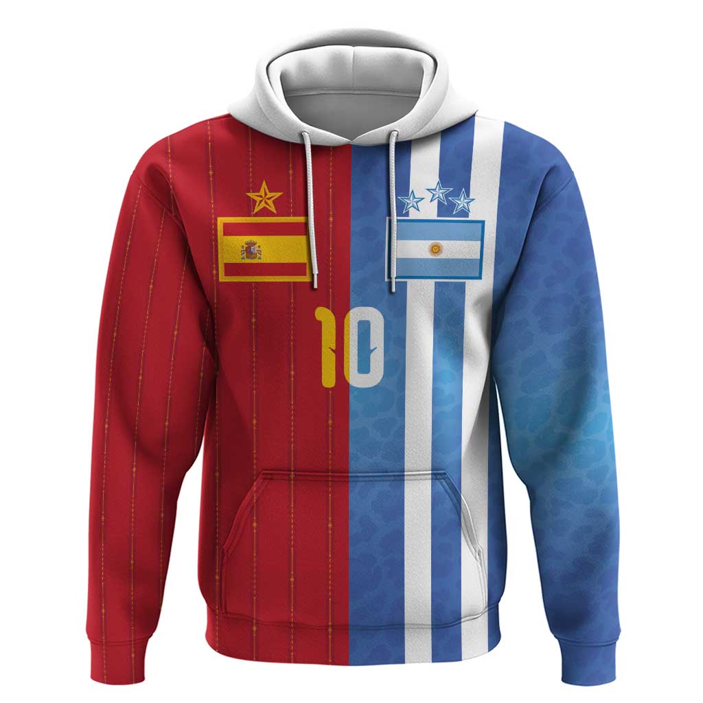 Custom Argentina and Spain Football Mashup Hoodie Final 2026