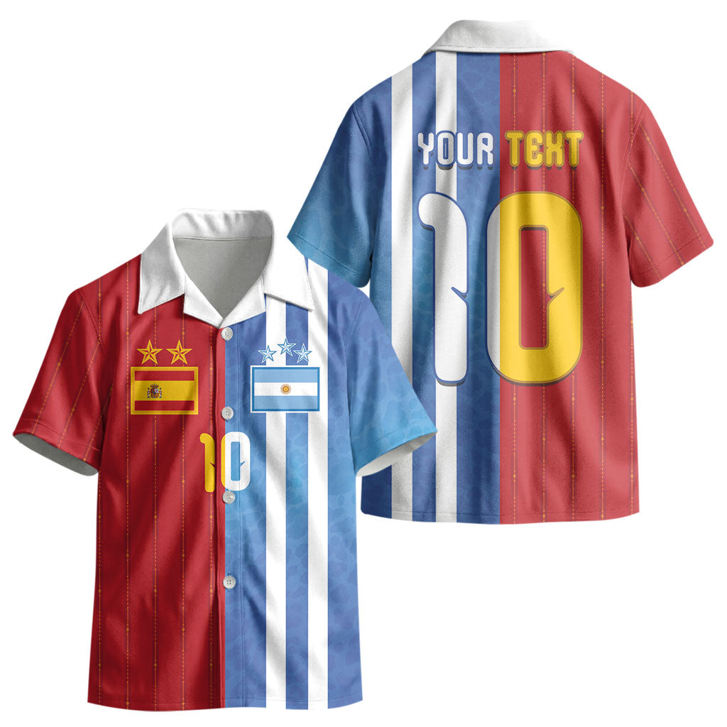 Custom Argentina and Spain Football Mashup Kid Hawaiian Shirt Final 2026 LT03