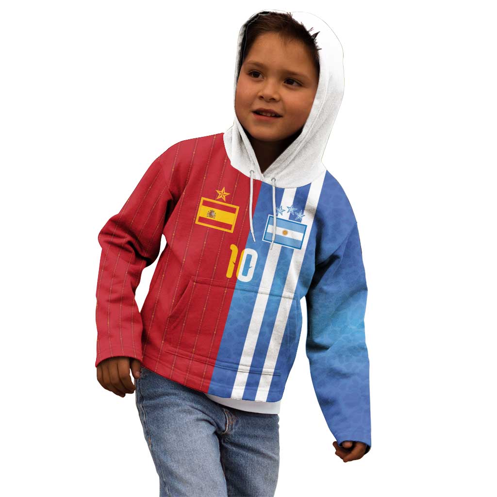 Custom Argentina and Spain Football Mashup Kid Hoodie Final 2026